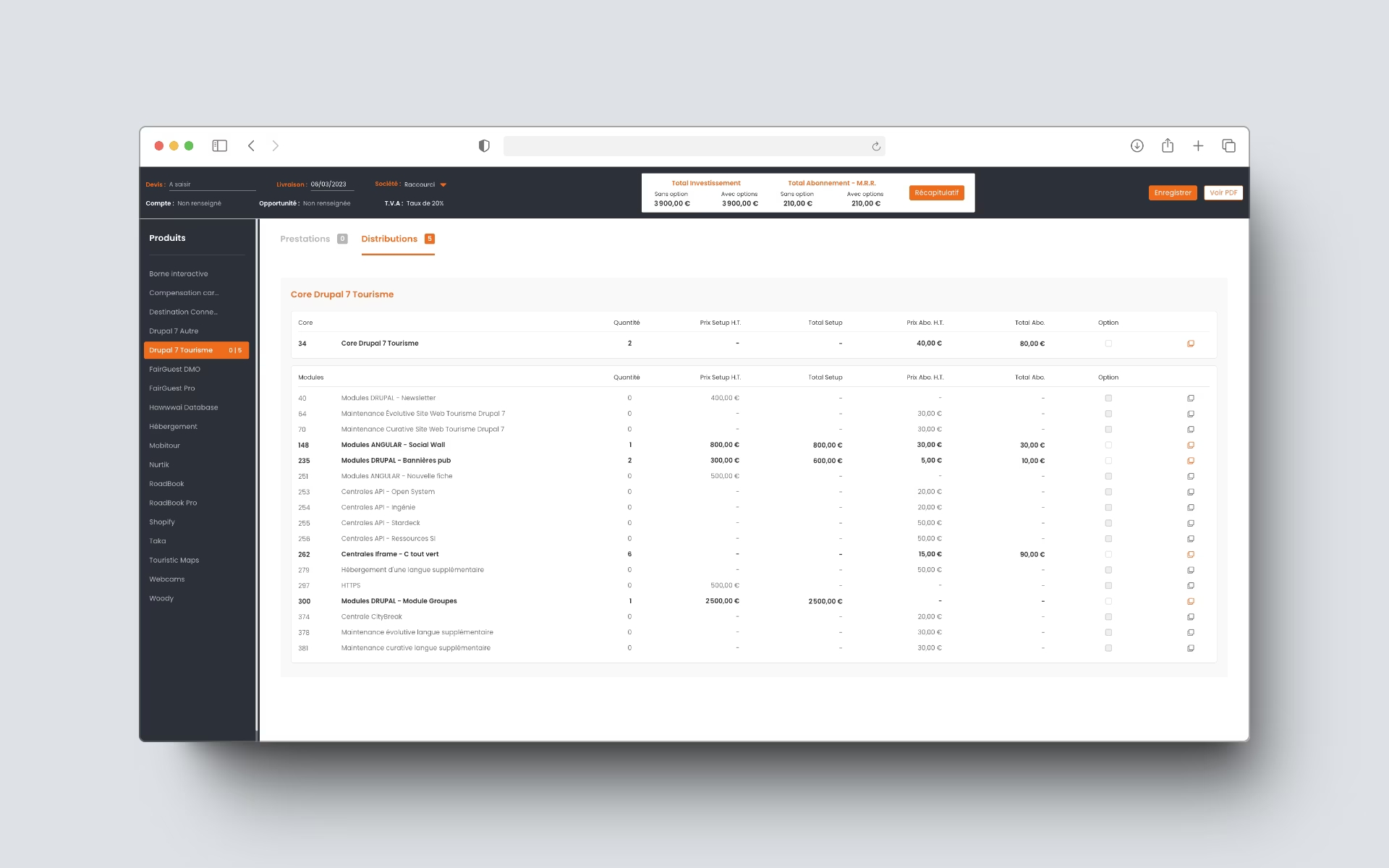 Raccourci ERP project screenshot